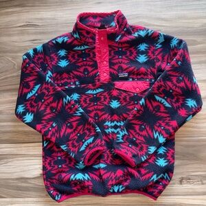 Patagonia Black and Red Geometric Synchilla